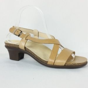 SAS Size 8.5 M Tan Strappy Leather Sandal S4-9